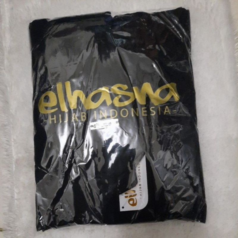 ELHASNA//KHIMAR L ORI ELHASNA/CERUTY BABYDOLL DUA LAYER/KHIMAR ELHASNA/KHIMAR LANCIP-Hitam