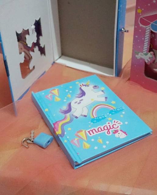 DIARY UNICORN ADA GEMBOK NYA BISA DIKUNCI NOTEBOOK UNICORN KUDA PONY MURAH BUKU HARIAN