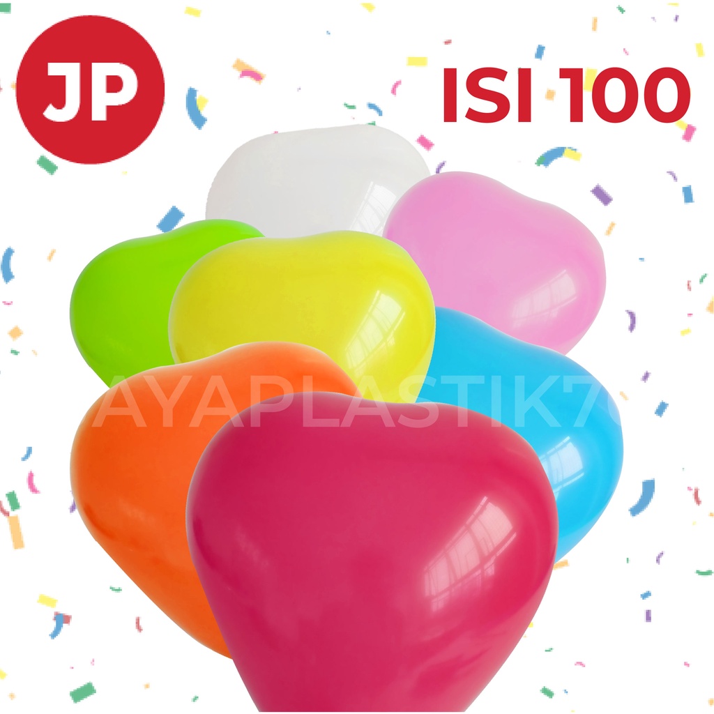 Balon Love Latex 12&quot;(Inch) 100 pcs/pack, Balon Hati / Balon Heart / balon Polos