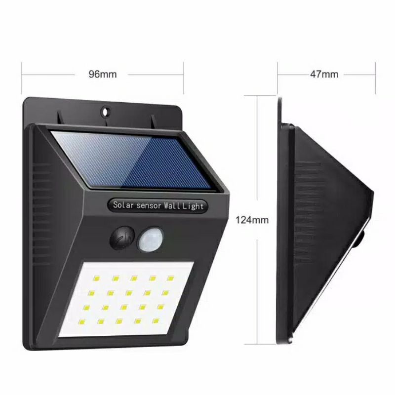 Lampu Solar 20 LED DENGAN Motion sensor security Wall Lights Waterproof Tanpa Listrik