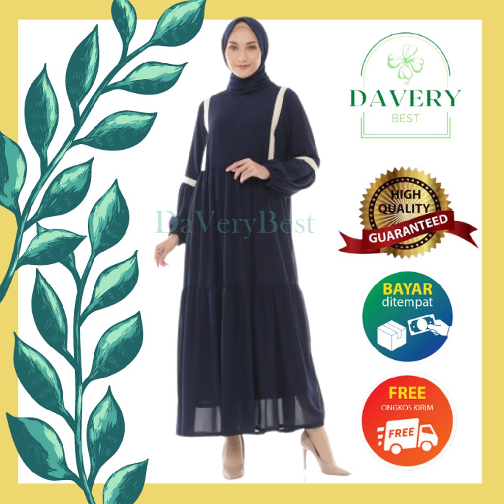 Baju Gamis Syari Brukat Ceruty Babydoll Wanita Kekinian Terbaru Remaja 2021