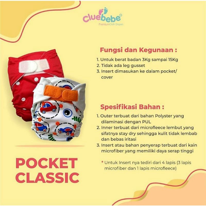 CLUEBEBE Pocket Classic Motif | Clodi | Cloth Diaper Popok Kain