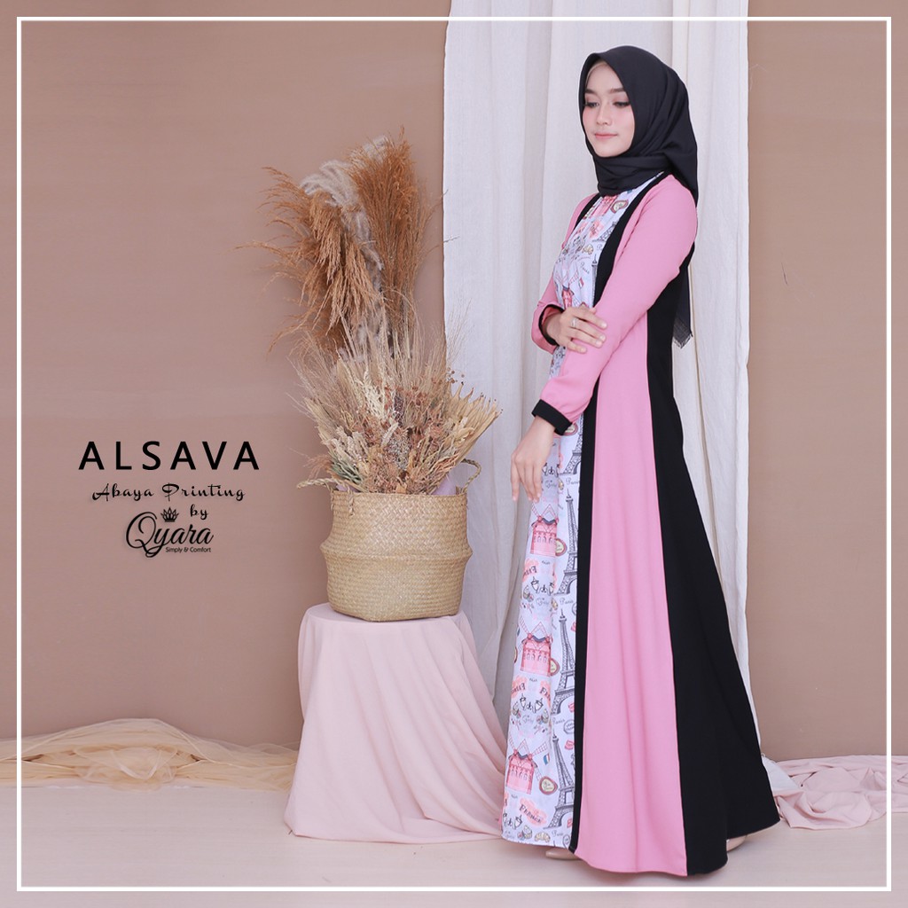 ALSAVA SERIES DRESS GAMIS ABAYA PRINTING FASHION MUSLIM BY QYARA LABEL