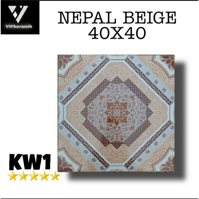 KERAMIK LANTAI MURAH CERAMICA NEPAL BEIGE 40X40 KW1