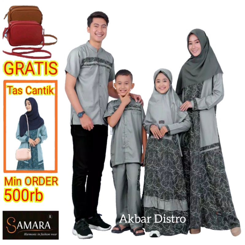 Sarimbit Keluarga Batik Couple Keluarga Baju Fashion Muslim Samara H05Pepper Terbaru Seragam Setelan