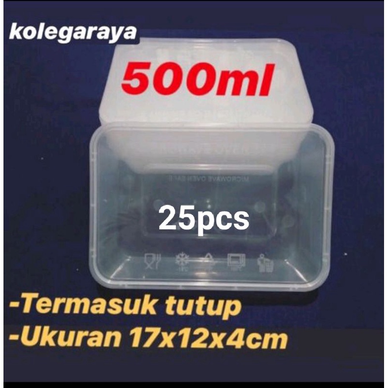 Kotak Makan Thinwall Plastik  Retangle OT500ML Isi 25PCS