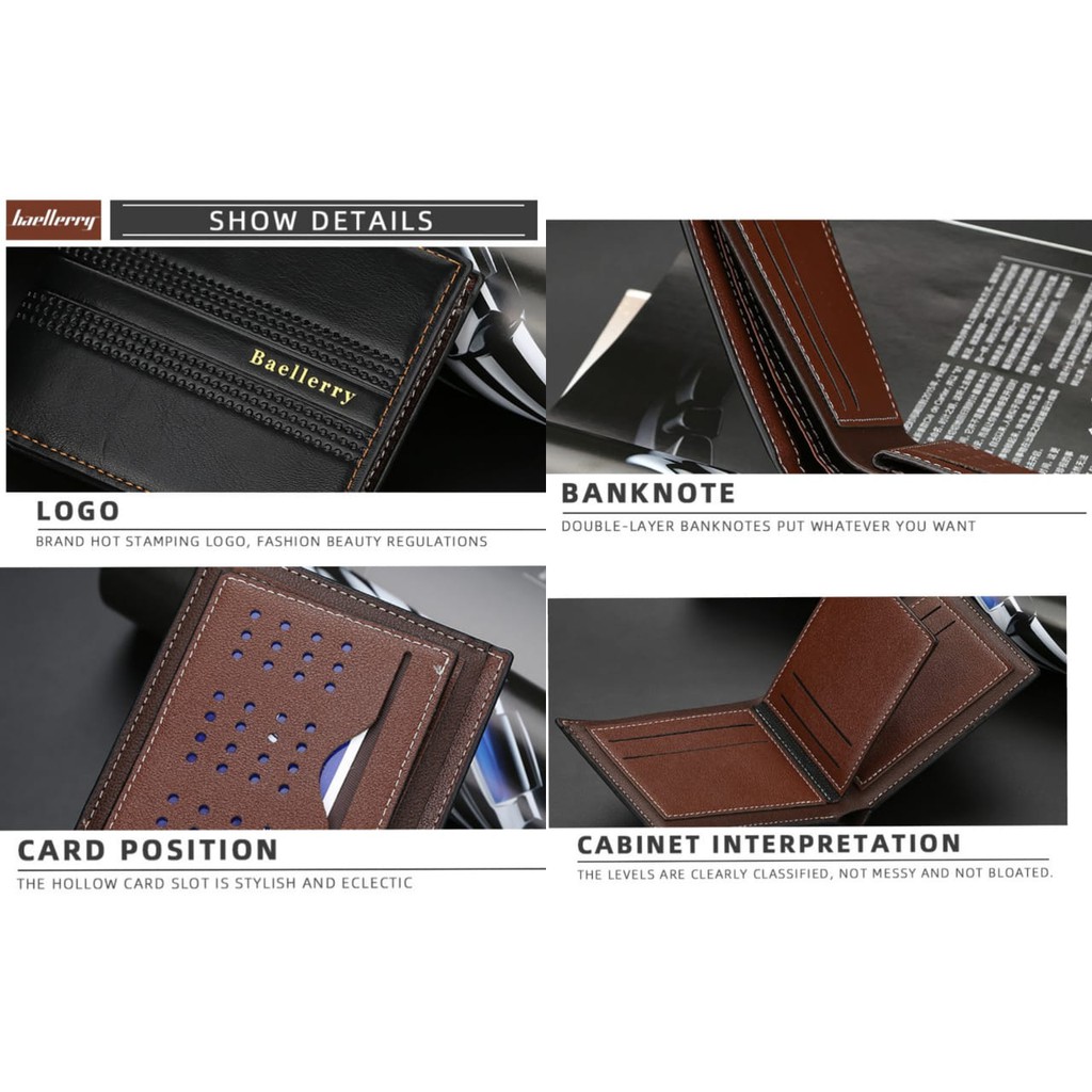 DOMPET LIPAT PRIA BAELLERRY ORIGINAL PREMIUM KULIT NARDO SLOT KARTU BANYAK TIPIS KEREN COWOK IMPORT PENDEK MURAH BATAM BRANDED