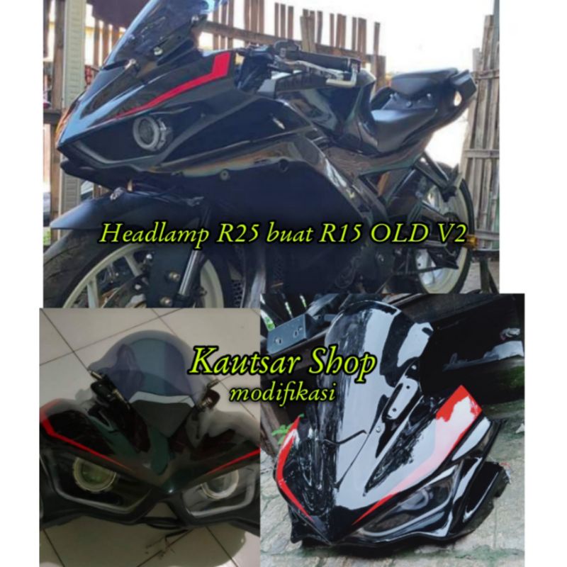 HEADLAMP R25 BUAT R15 V2 HEADLAMP R15 V2  TOPENG R25