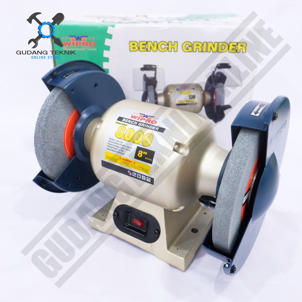 Mesin Gerinda Duduk 8&quot; WIPRO TDS200 / Bench Grinder 8 Inch TDS 200 WIPRO TDS-200