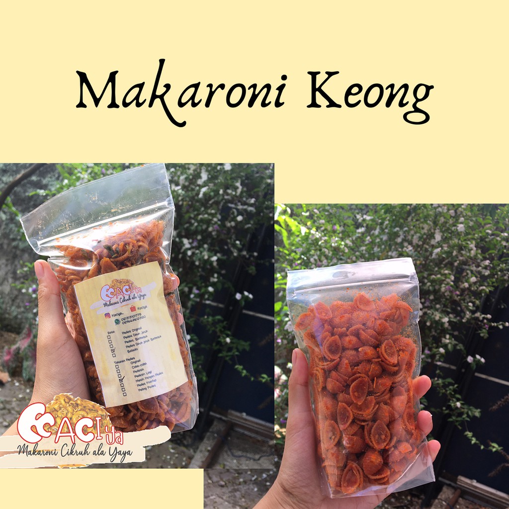 

Makaroni Cikruh (Kaciya) Makaroni Keong berat bersih 100g aneka rasa dan level pedas custom