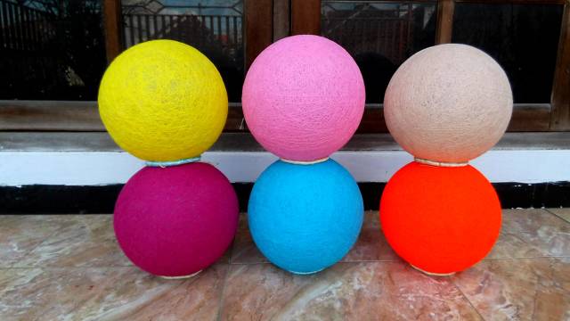 Lampion Benang Polos Hiasan Dekorasi Indoor