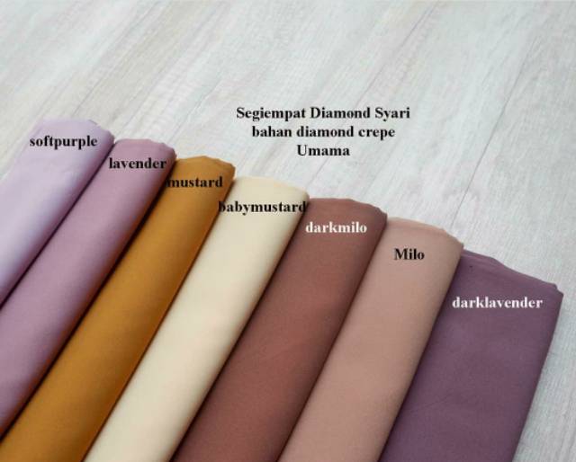 TERMURAH JILBAB SQUARE CREPE SYARI LC UMAMA/HIJAB SEGIEMPAT DIAMOND SYARI UMAMA (1KG MUAT 10PCS)