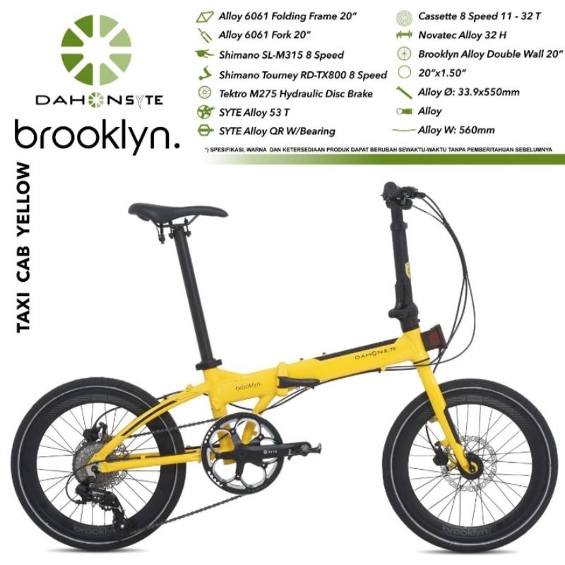Sepeda Lipat 20 Inch DAHON SYTE BROOKLYN Rem Hydraulic