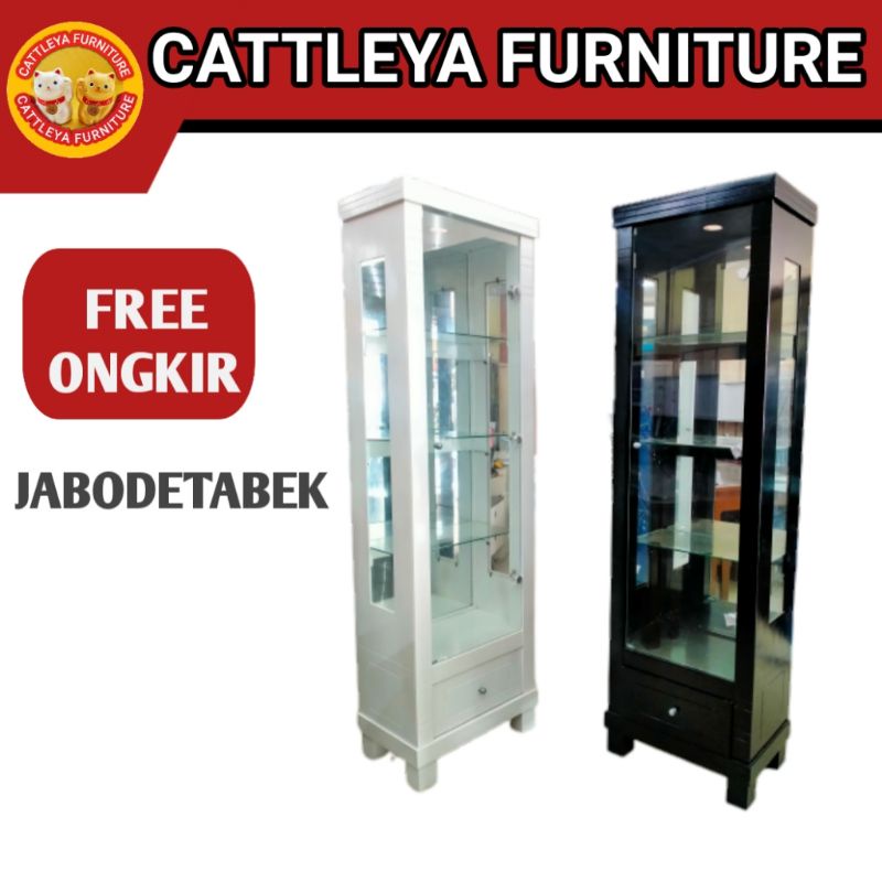 LEMARI PAJANGAN KRISTAL KACA 1 PINTU/ LEMARI HIAS 2 PINTU