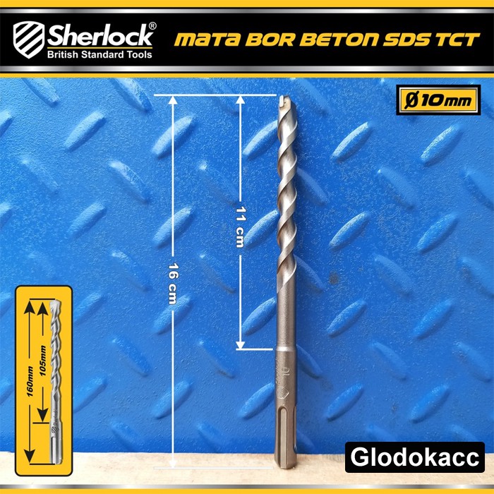 Mata Bor Beton SDS Material TCT / Sherlock Panjang 160 mm x Diameter 10 mm