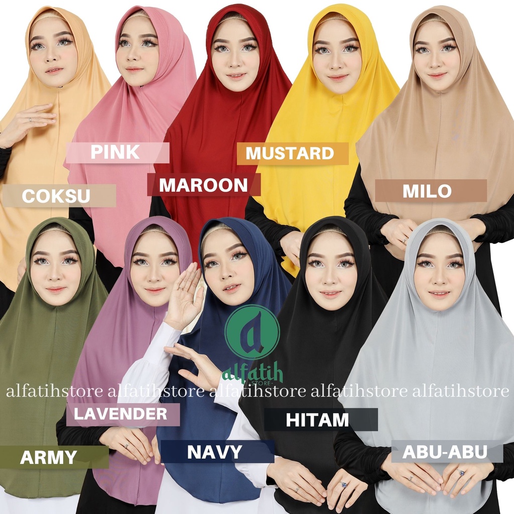 ALFATIH STORE /Jilbab bergo Pamela / hijab instan / Jilbab Instan Terlaris / Jilbab best seller-RANDOM WARNA