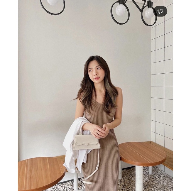 DUNA DRESS KHAKI OUDRE