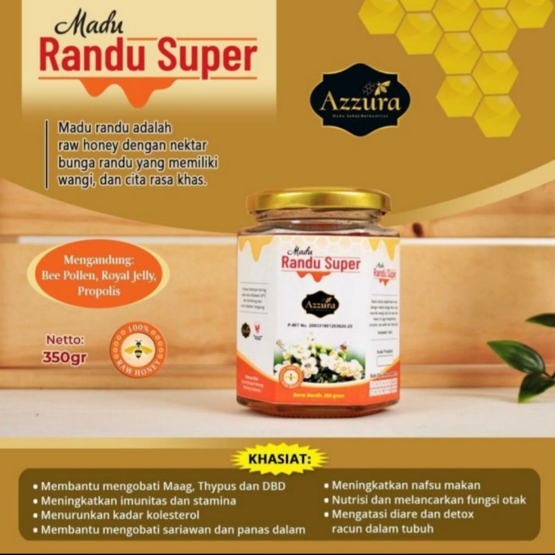 

Madu Herbal Alami Randu Super 350gr Azzura Mengobati Panas Dalam Maag Kolesterol Typus