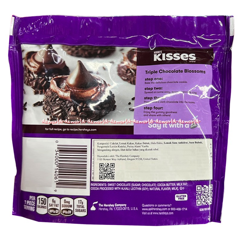 Hershey's Kisses 283gr Birthday Cake Flavour Milk Chocolate Special Dark Coklat Hersheys Hersey Kiss Share Pack