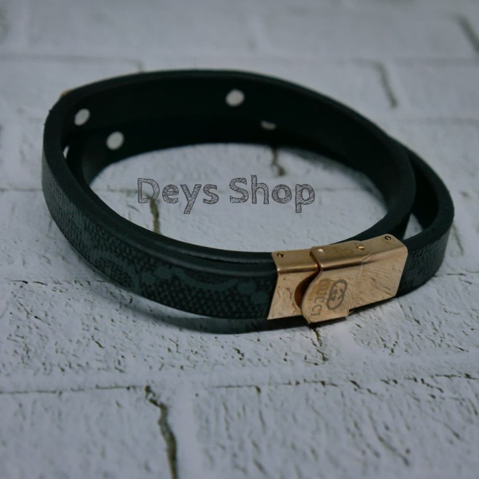 Gelang Fashion GUCCI Grade ori original model 2 lapis lilit melingkar