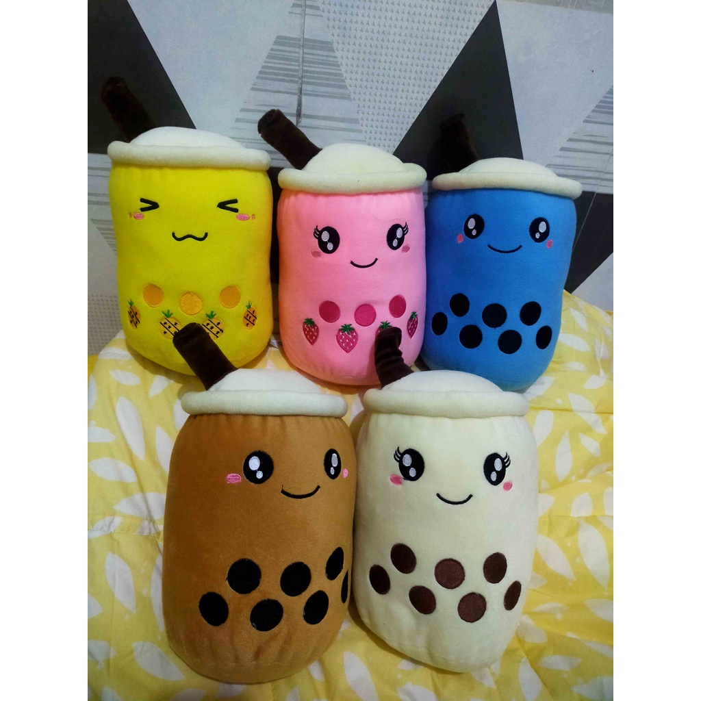 Boneka Boba Milk Tea Lampu LED Diameter 20cm Berlabel SNI