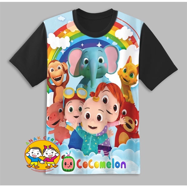 Kaos Anak Cocomelon 3D Baju Anak Cocomelon 3D Pakaian Anak Cocomelon 3D Umur 1-12 Tahun 10472