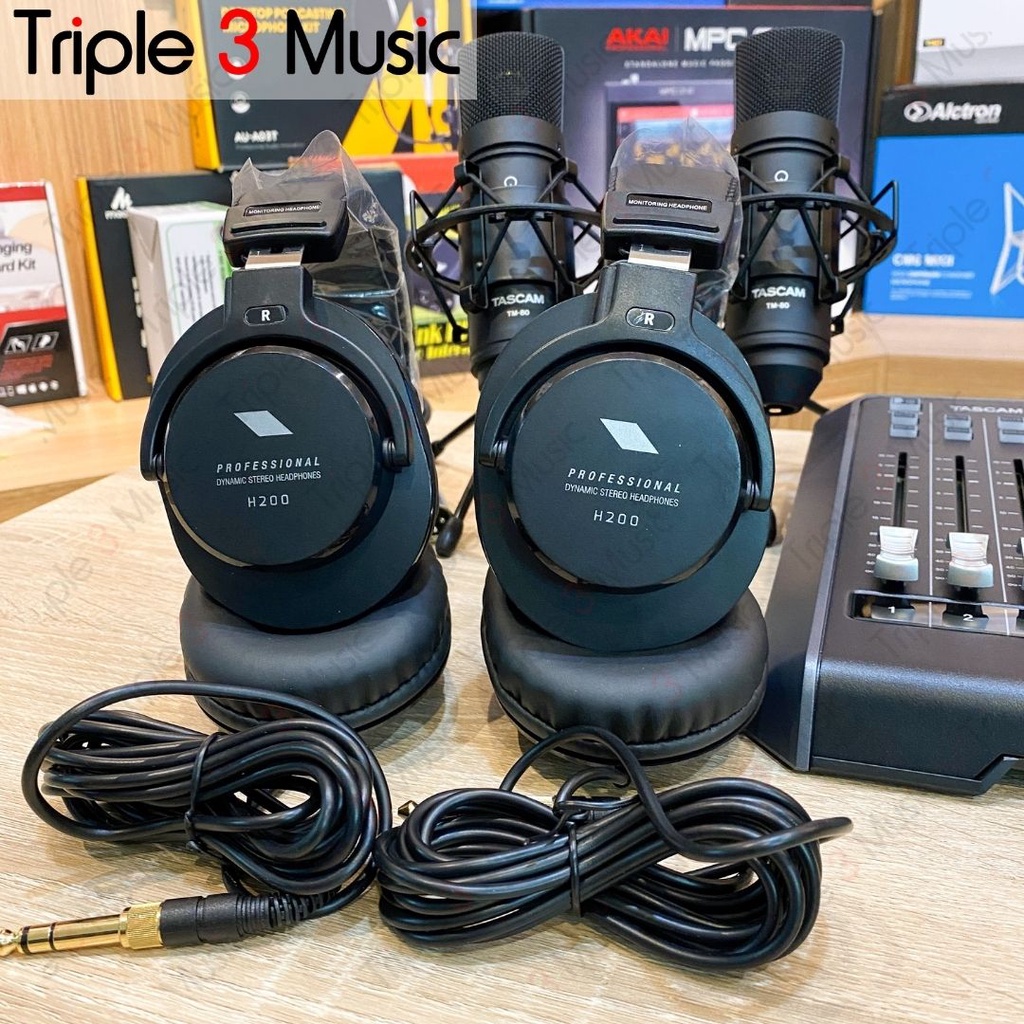 TASCAM MIXCAST 4 Paket Podcast premium 4 orang With mic dan headphone