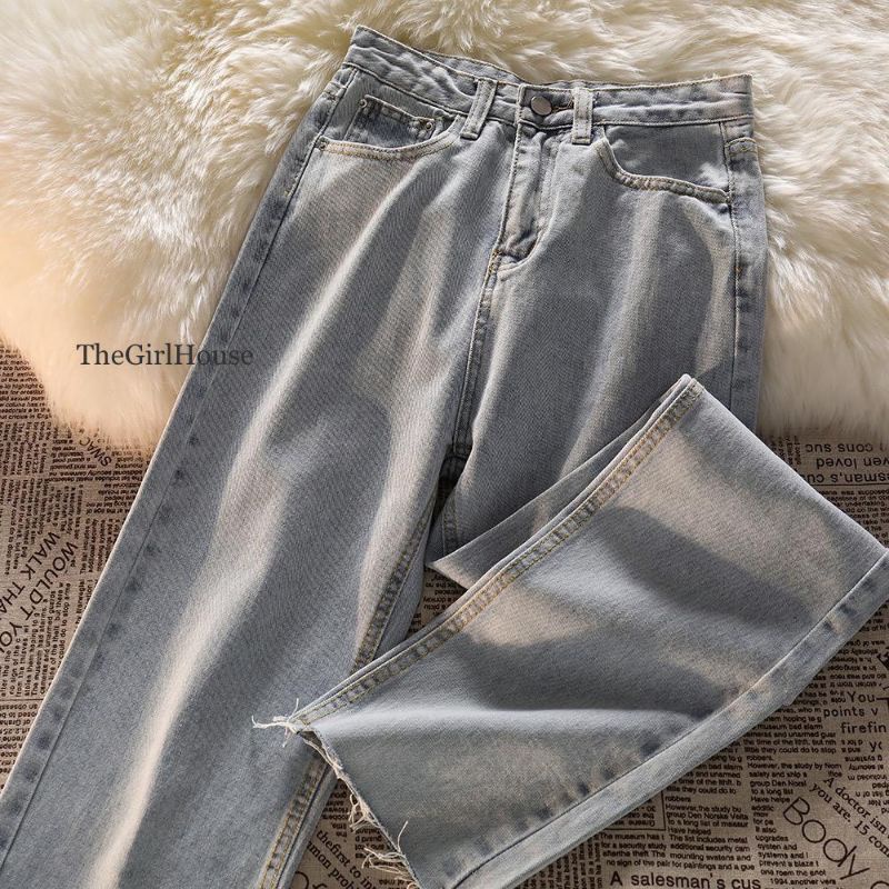 TheGirlHouse - KULOT HIGHWAIST LOOSE JEANS UNFINISH CINDY