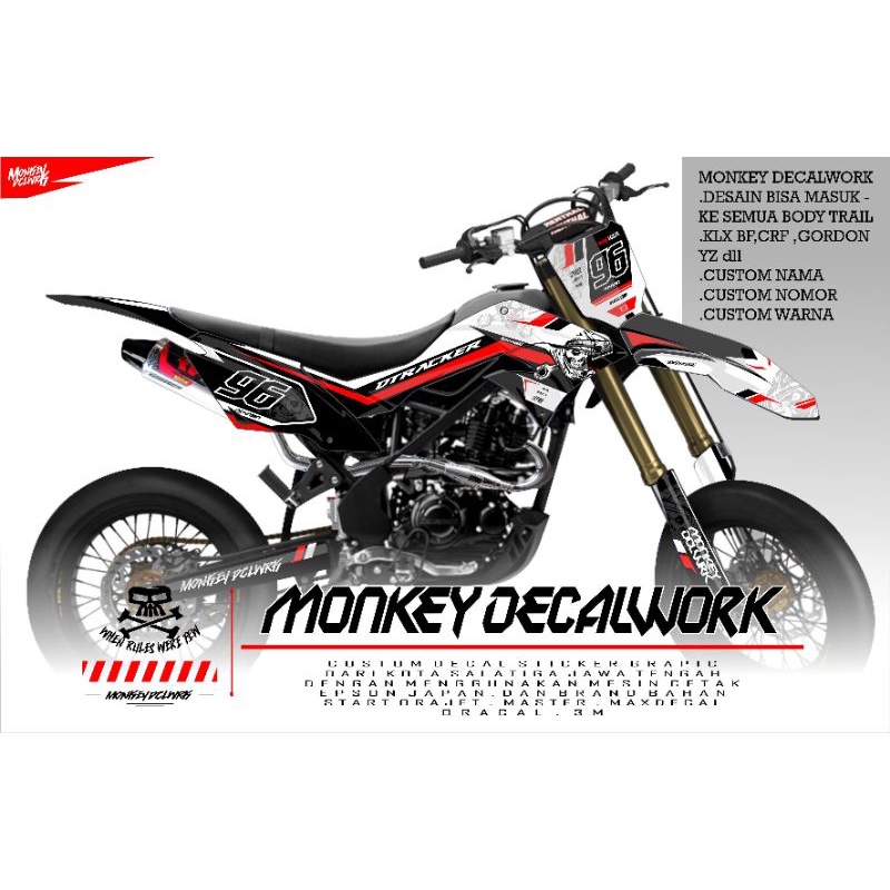 DEKAL STICKER DECAL KLX D-TRACKER SIMPLE CUSTOM