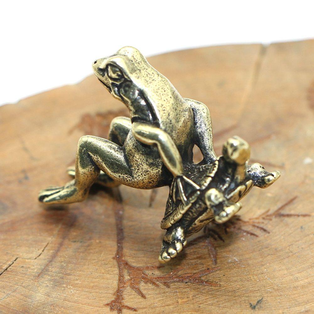 [Elegan] Patung Kodok Zen Tembaga Turtle Frog Budha Kerajinan Tangan Patung Hewan