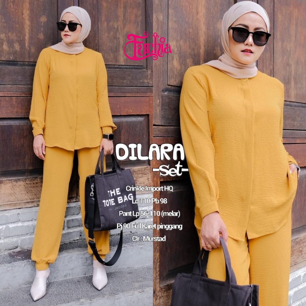 SETELAN WANITA DILARA SET WANITA MUSLIMAH TERBARU ORIGINAL FUCHIA