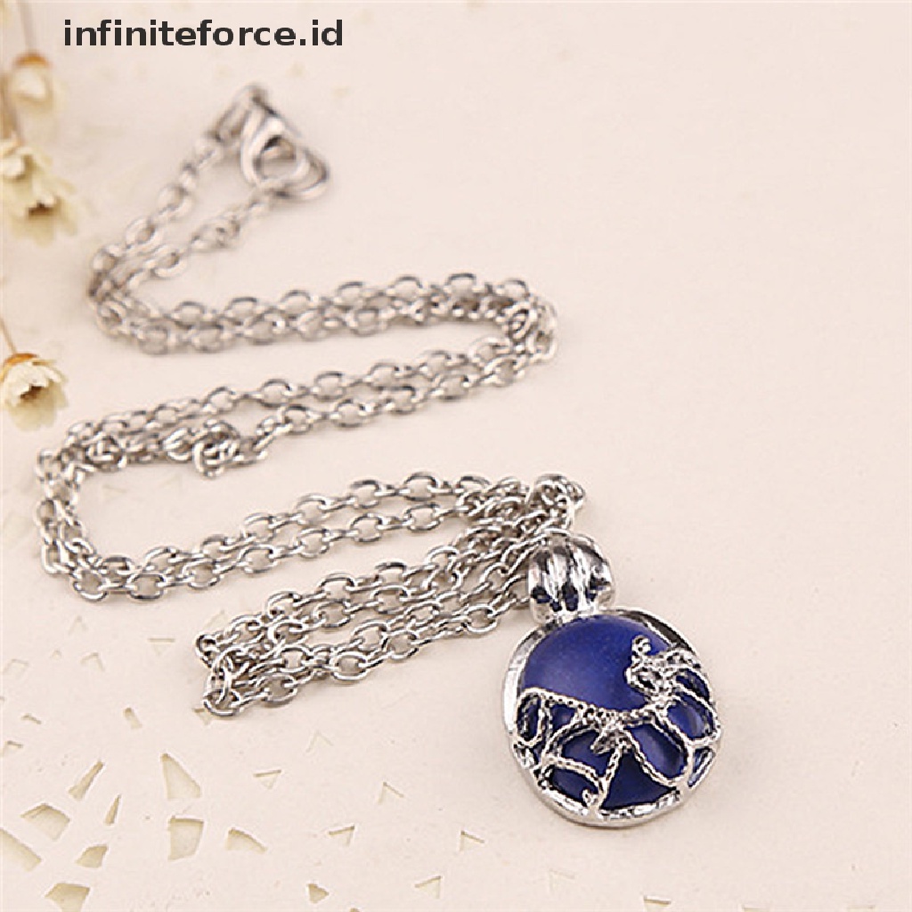 Kalung Rantai Dengan Liontin Bentuk Vampire Diaries Katherine Lapis Lazuli Tahan Matahari