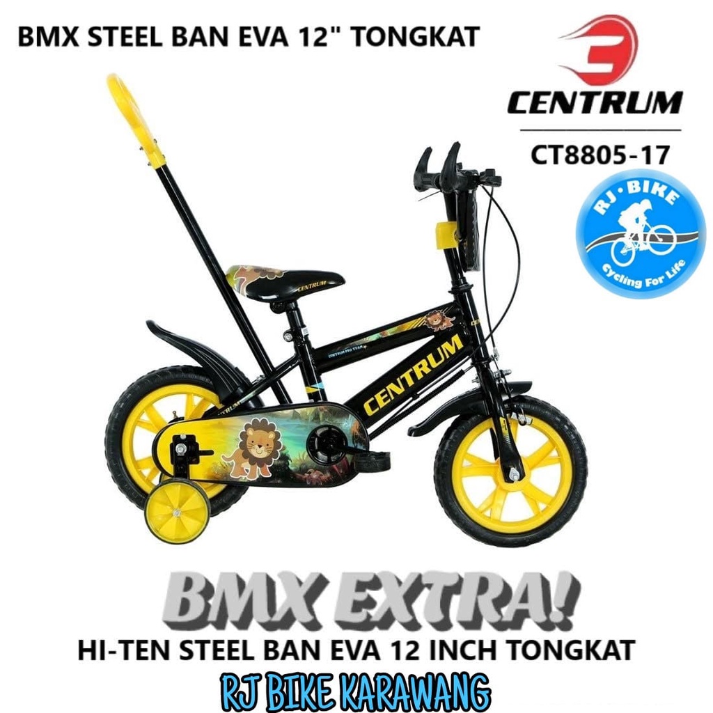 SEPEDA ANAK LAKI LAKI 12 inch BMX CENTRUM CT8805 SETIR EVA/BAN MATI