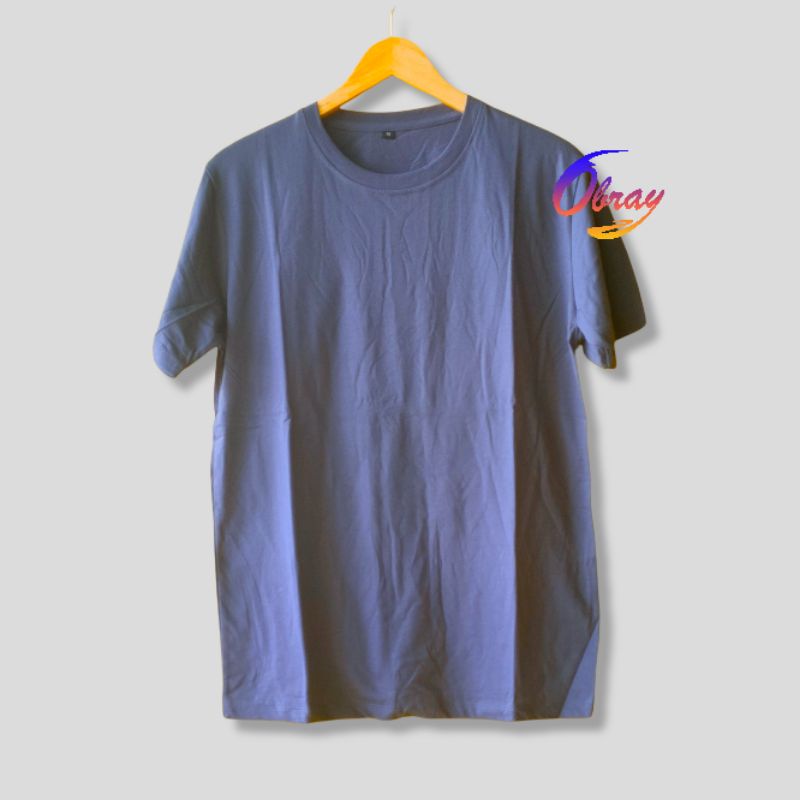 KAOS POLOS COTTON COMBED 24S [Tebal] LENGAN PENDEK Basic Tee Unisex OBRAYSTORE / T-shirt / Kaos Oblong / Baju Polos [Cewe Cowo]-Grey
