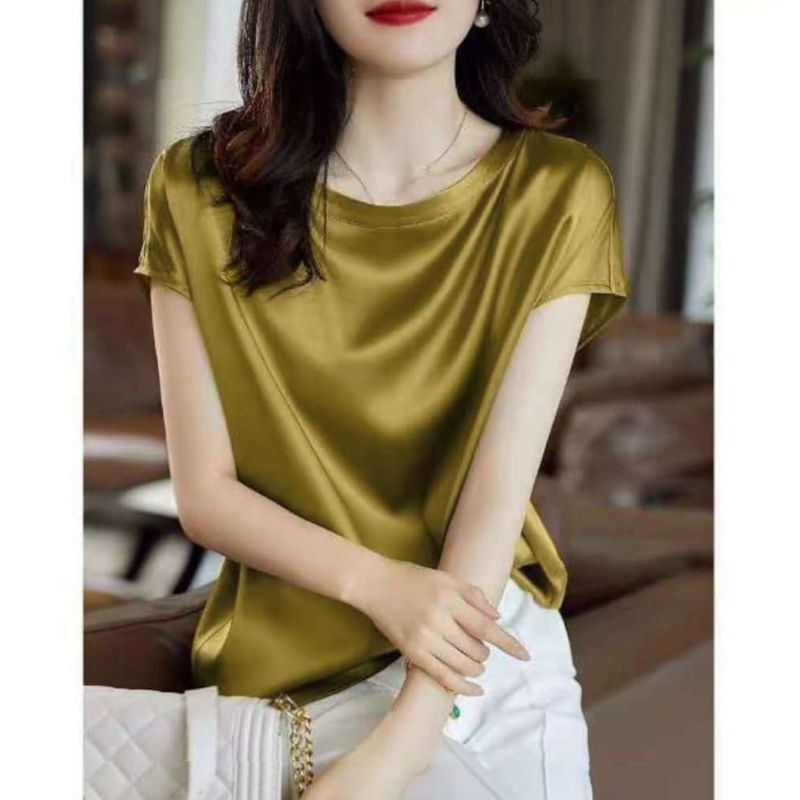 MDLV ~ 3930 Marshally Satin Batwing Top Women Batwing Top satin Premium Atasan Batwing Satin Atasan Satin Premium Atasan Satin Import Atasan Lengan Pendek Blouse Satin Blouse Premium Fashion Import