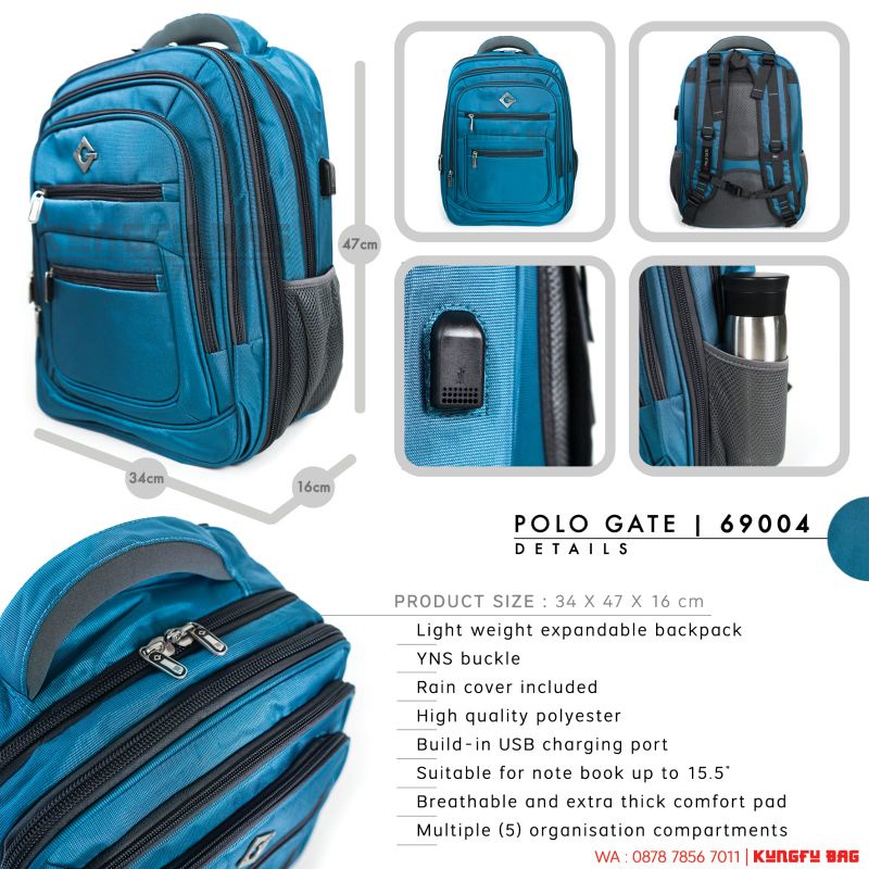 Best seller!! Tas ransel jumbo laptop backpack polo gate original, Bisa expand