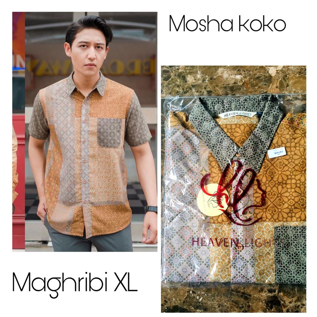 (maghribi XL)  mosha koko lengan pendek short sleeve by heaven lights VANILLAHIJABOFFICIAL EDELWEIS