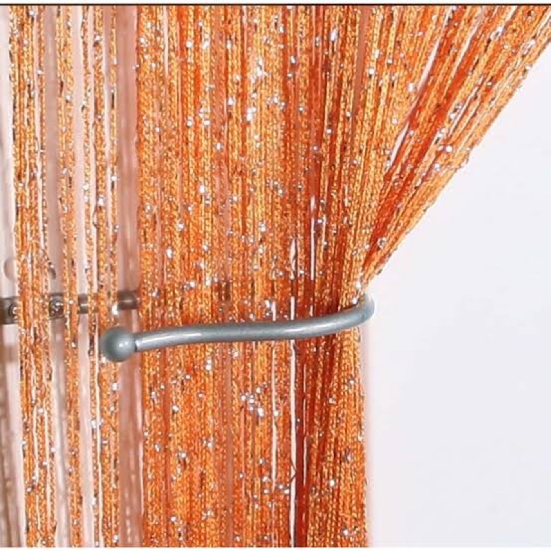 TIRAI BENANG GLITER ORANGE/TIRAI PINTU/TIRAI KOREA/TIRAI BENANG/TIRAI GLITER/TIRAI DEKOR/TIRAI UNIK