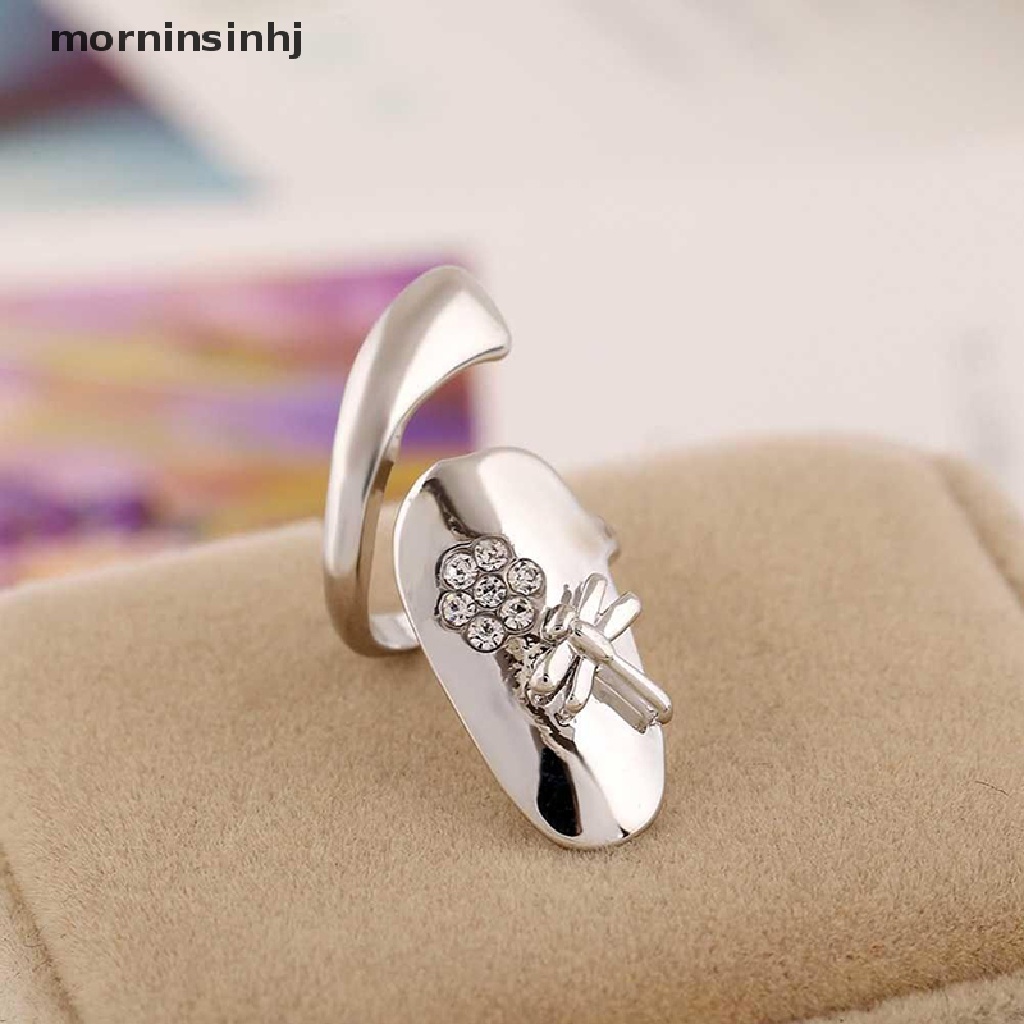 Mornin 1 Pc Cincin Model Capungbunga Hias Berlian Imitasi 2 Warna Untuk Wanita