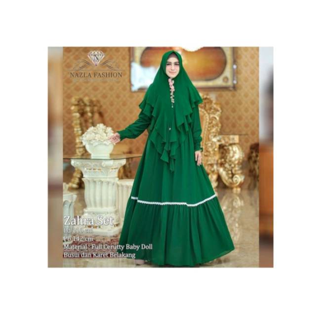 Zahra set gamis syari gamis ceruty