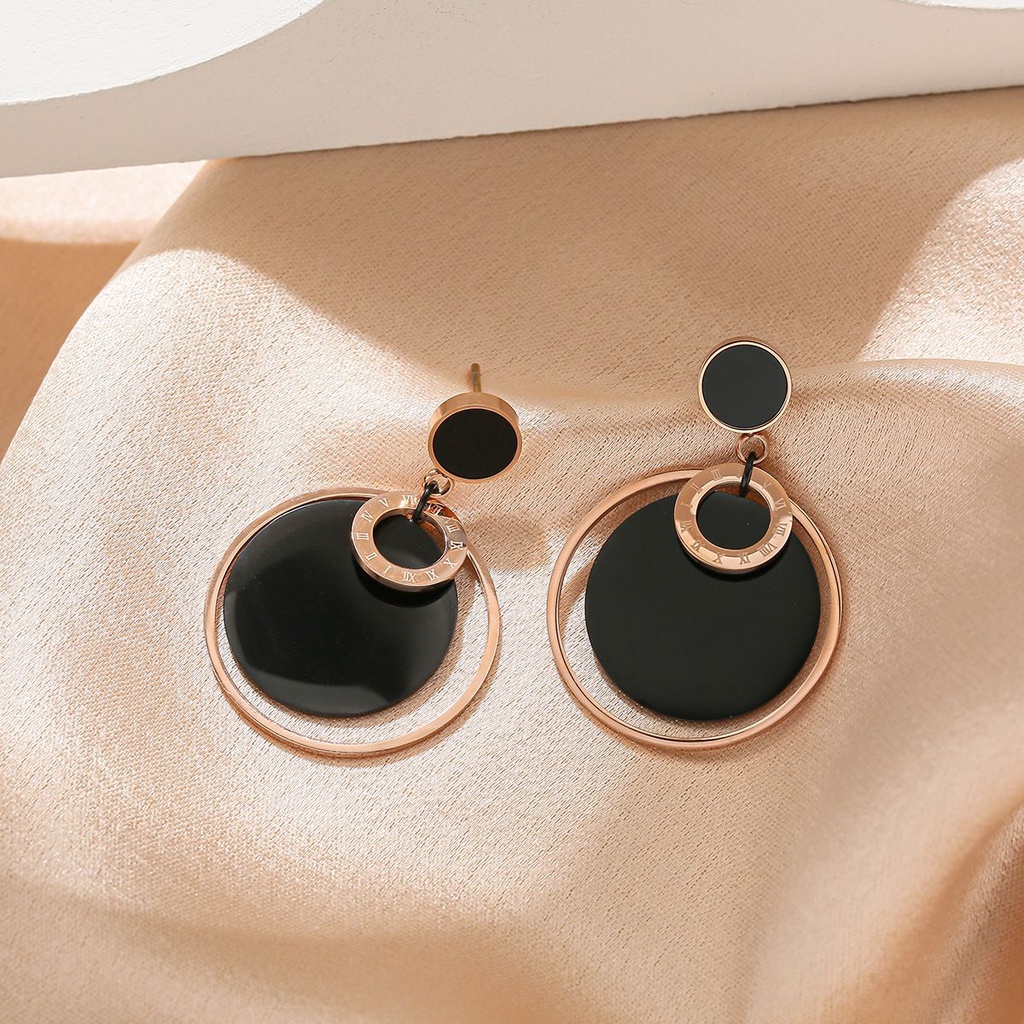 Anting tusuk bulat BESAR MOTIF BULAT BESAR