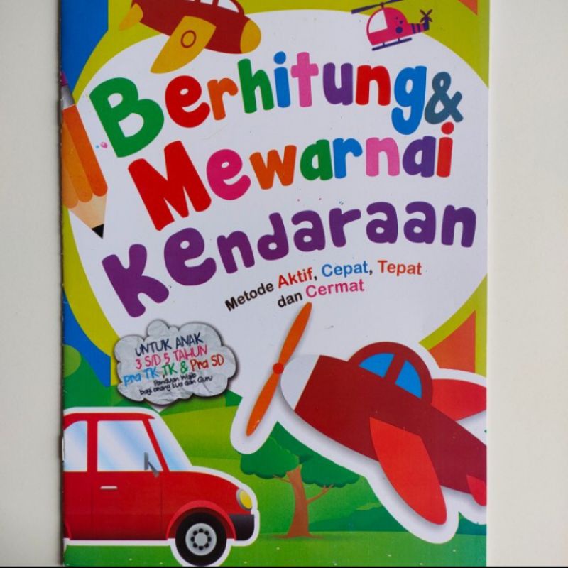 

Buku Anak PAUD dan TK SD Berhitung Mewarnai Kendaraan