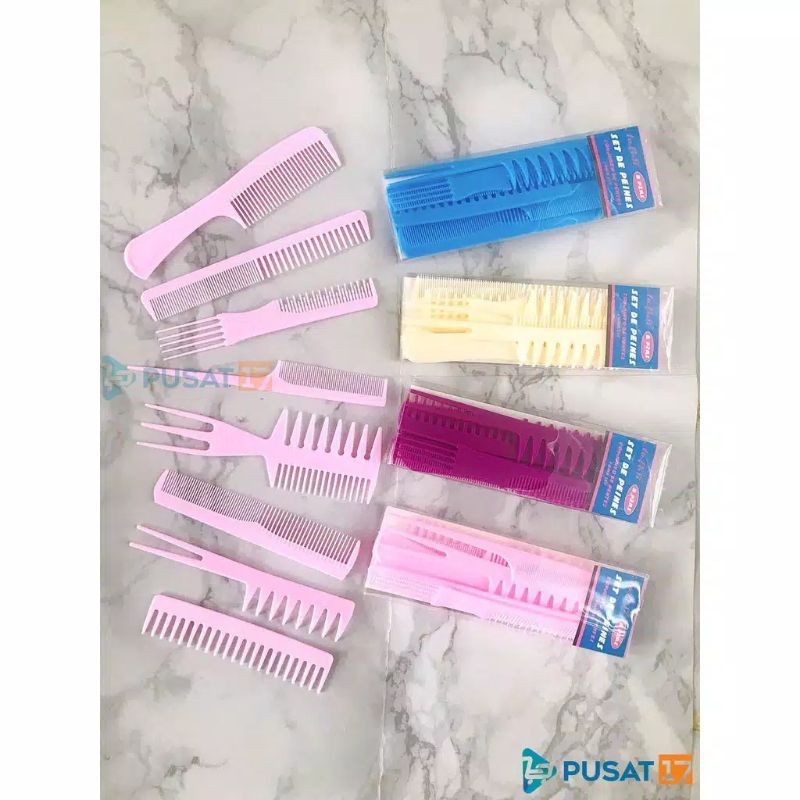 Z12 Sisir Rambut Set  8 Model | Hair Styling Lurus Curly Keriting | Hair Comb Salon