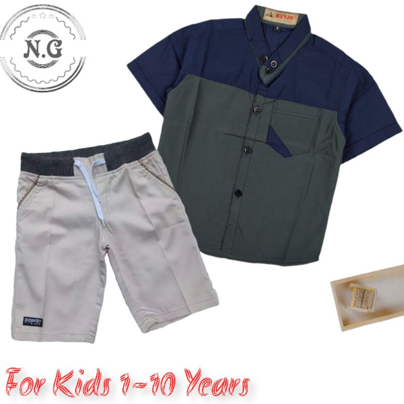 N.G-Setelan Kemeja Anak laki-laki 1-12 tahun Setelan Jeans Anak tanggung anak laki-laki / setelan anak kemeja Ter-hitz / stelan kemeja motif anak terbaru kekinian