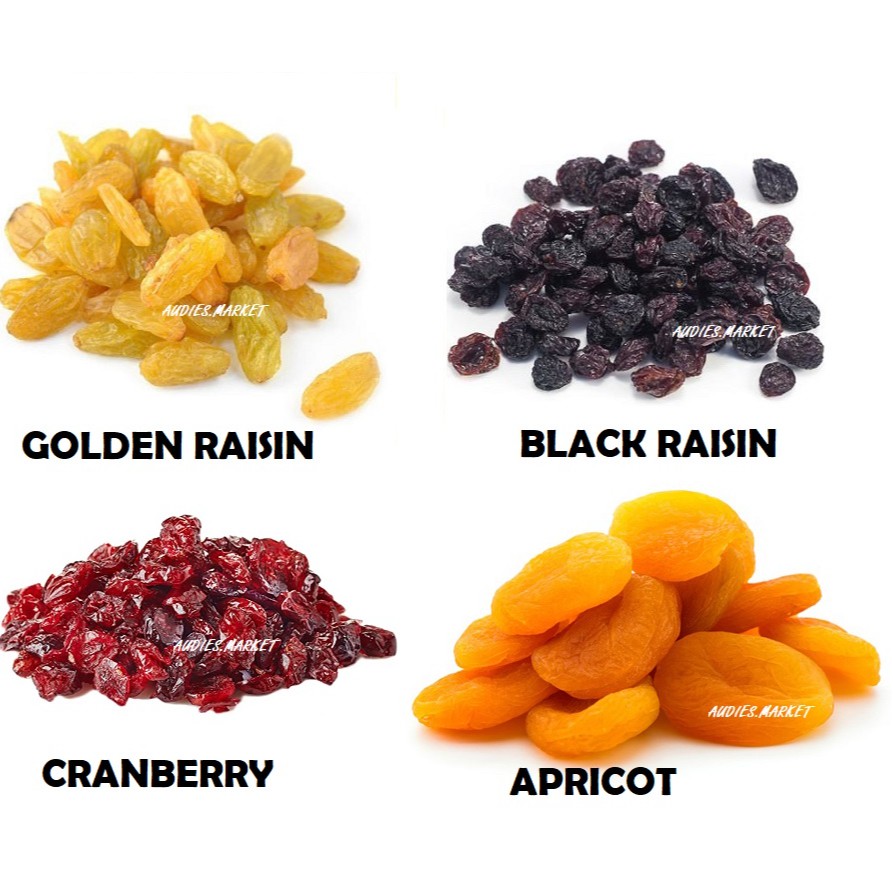 Dried Mix Fruit / Golden Raisin / Black Raisin / Cranberry / Apricot / Buah Kering Siap Santap / Kismis