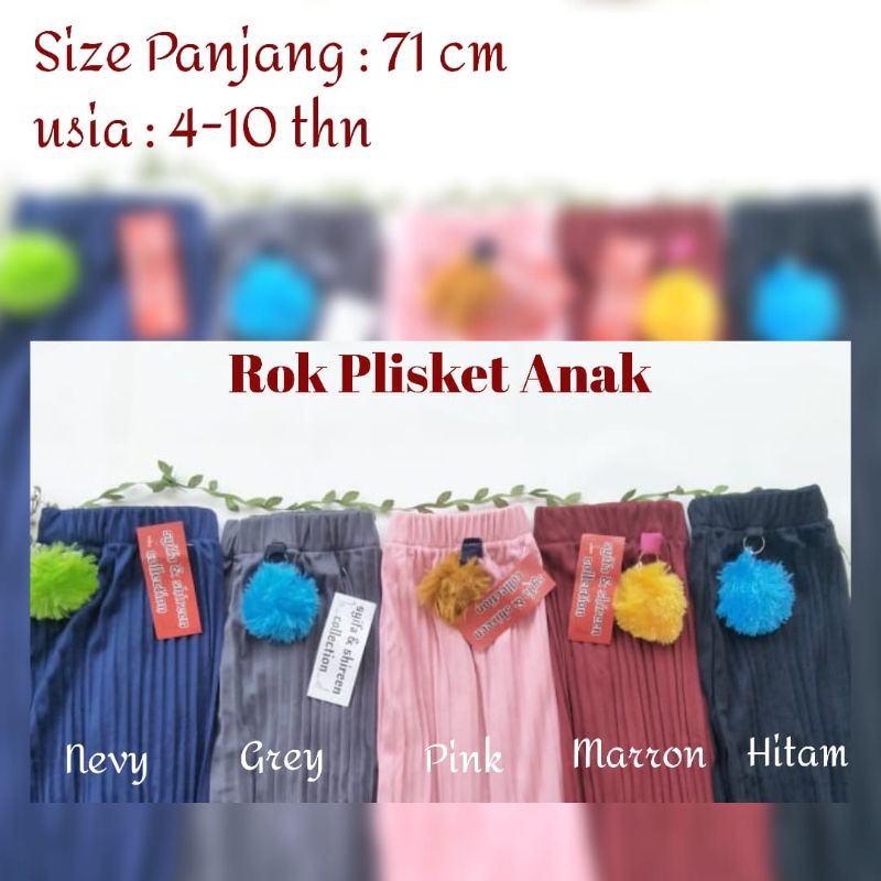 Rok Plisket anak 4-10 tahun