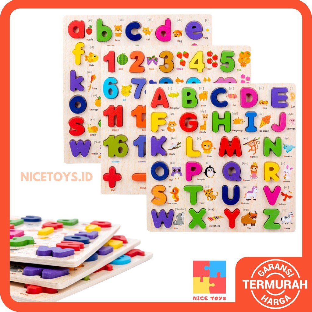 Chunky Puzzle Print Mainan Edukasi Anak Puzzle Alphabet Puzzle Alfabet Puzzle Huruf Puzzle Kayu Puzzle Anak Mainan Edukatif