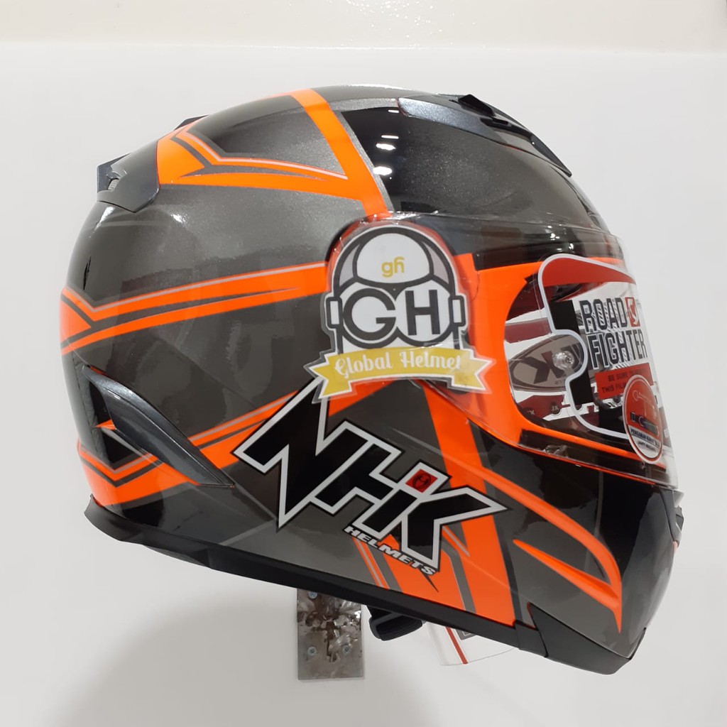 HELM FULL FACE NHK RX9 RX-9 MOTIF HAWK SE ORANGE FLOURECENT RX NINE