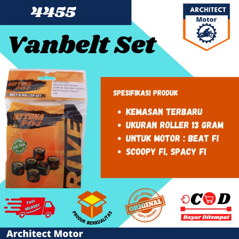 V-Belt Roller Set Daytona Beat Fi, Scoopy Fi, Spaci FI Roller 13 Gram Original 4455