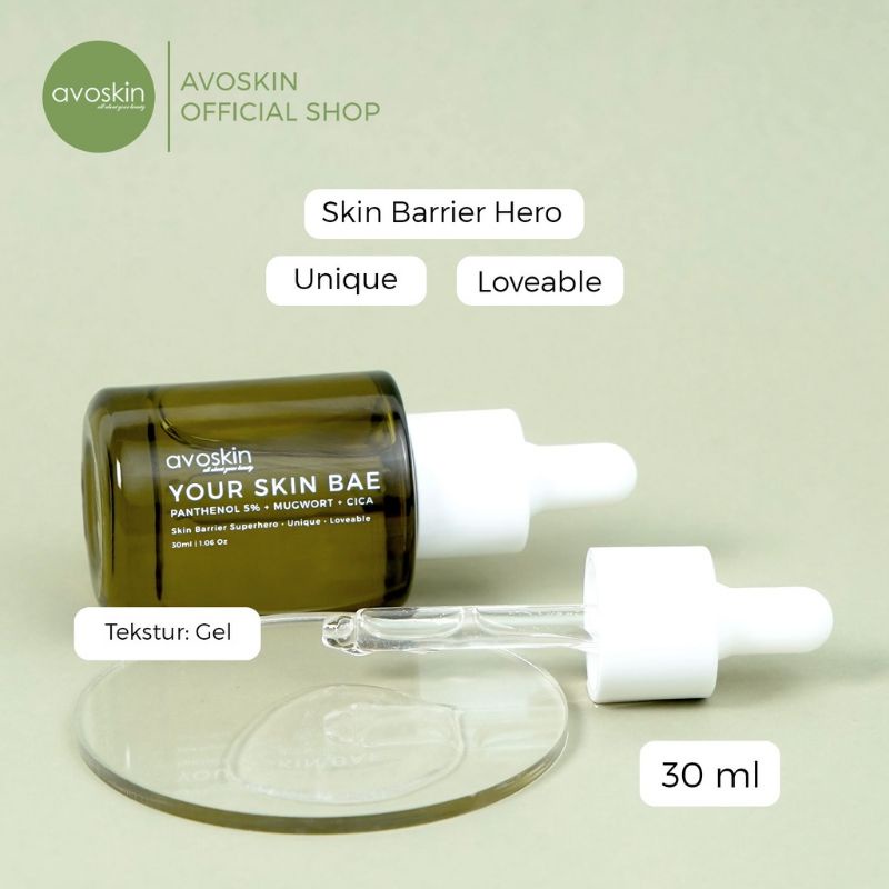 [NEW] Avoskin Your Skin Bae Panthenol 5% + Mugwort + Cica Barrier Hero Serum 30ml (+free gift)